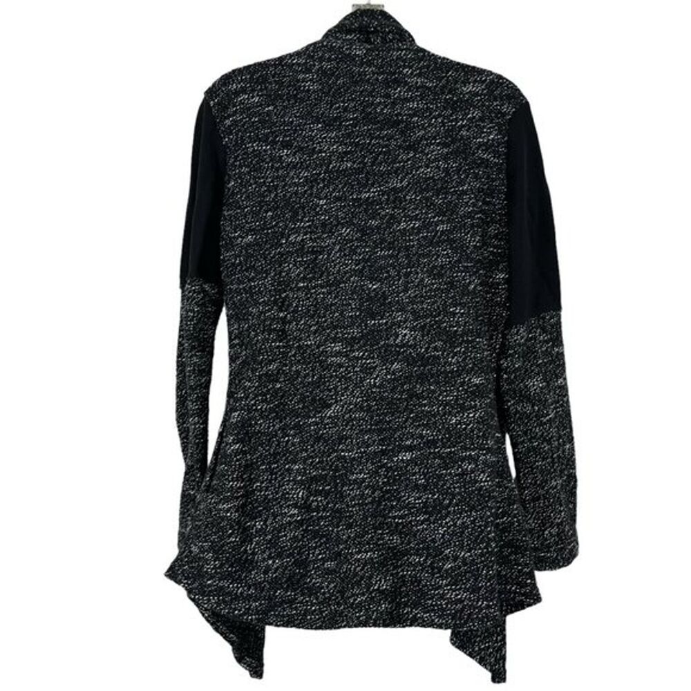 BNCI Women's Black & White size Large Open Cardigan Sweater Asymmetrical Jacket - Picture 11 of 16